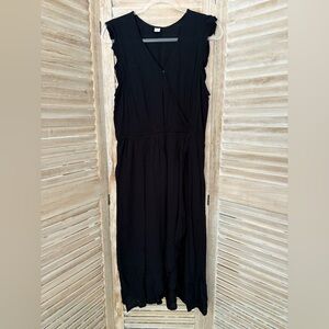 Old Navy Black Faux Wrap Dress